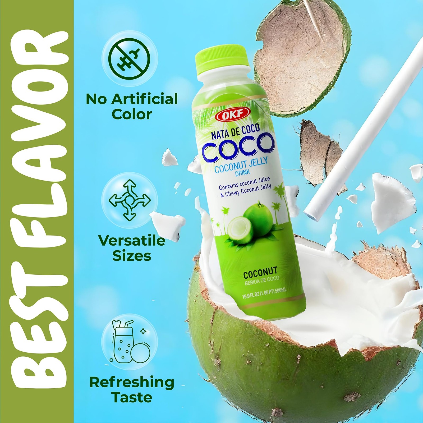 Coconut Water Original with Chewy Coconut Jelly, No Preservatives, No Artific…
