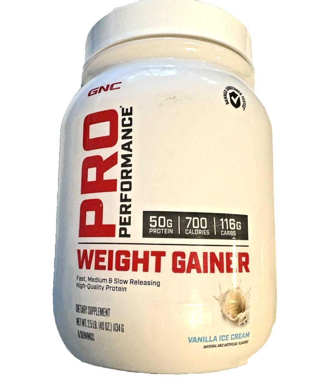 GNC Pro Performance Weight Gainer 50g Protein 700 Calories 6 ServingS Exp 10/26