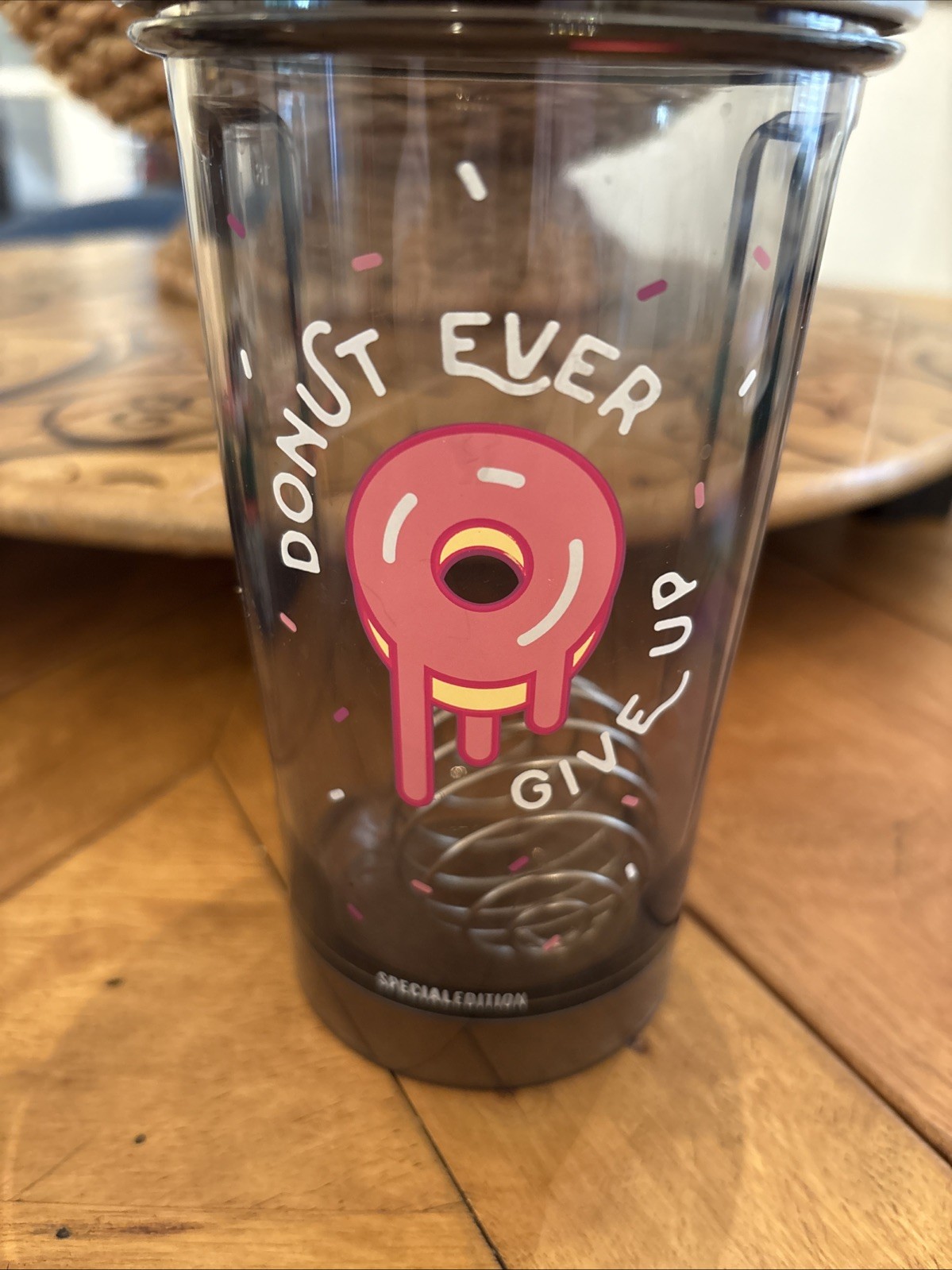 Blender Bottle Special Edition Shaker Bottle w/ Loop Top, Donut Ever Give Up