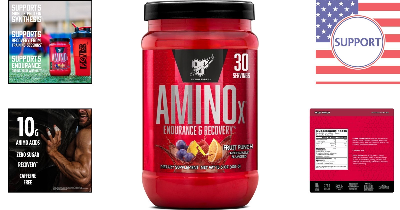 Amino X 10g BCAAs Muscle Recovery & Endurance Powder – Zero Sugar, Fruit Punch