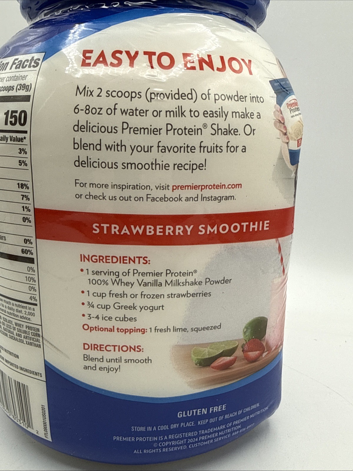 Premier Protein 100% Whey Protein Powder Vanilla Milkshake 30g Protein 29Serving