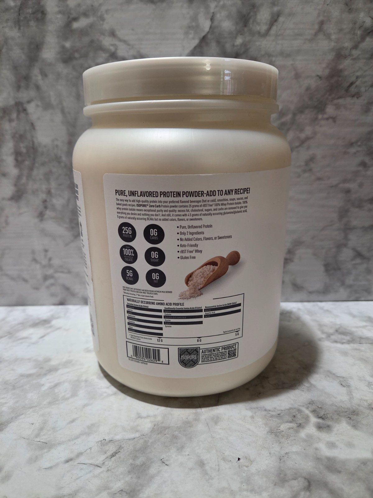Isopure Zero Carb 25g Protein Powder Unflavored 16 OZ 3/2028
