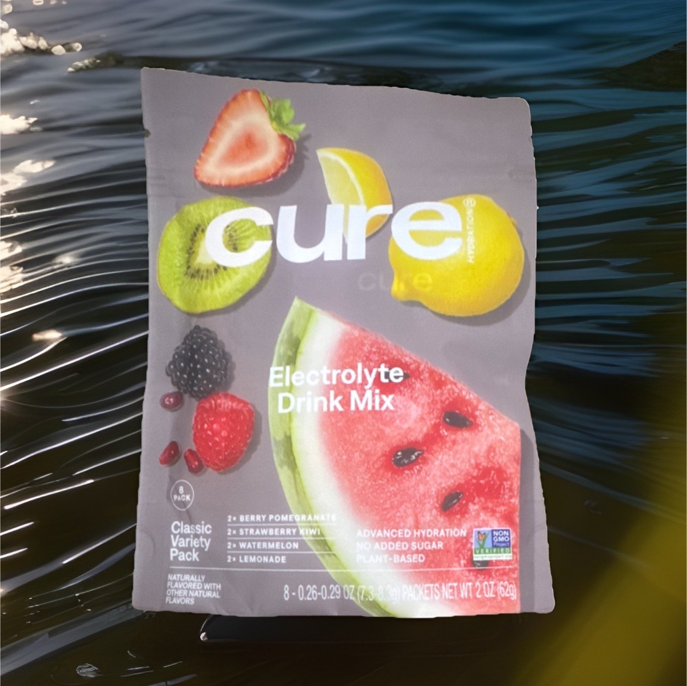 Cure Electrolyte Drink Mix Sugar-Free Plant-Based Classic Variety Pack 8 Packets