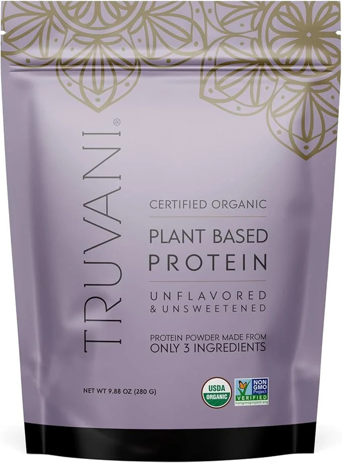 Truvani Organic Plant Protein Powder, Unflavored 9.88 oz – Clean Protein Source