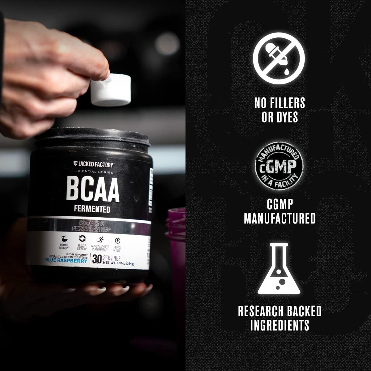 BCAA Powder (Fermented) – 6G Branched Chain Essential Amino Acid Supplement for