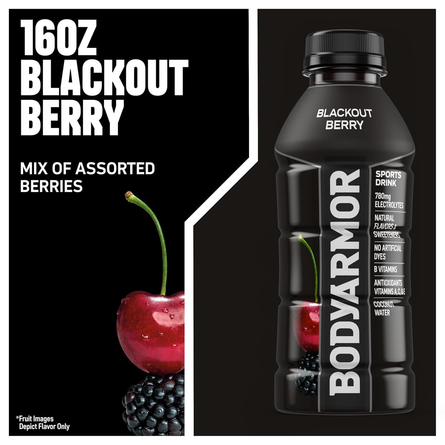 Sports Drink BodyArmor Blackout Berry 16 Fl Oz Electrolytes Hydration