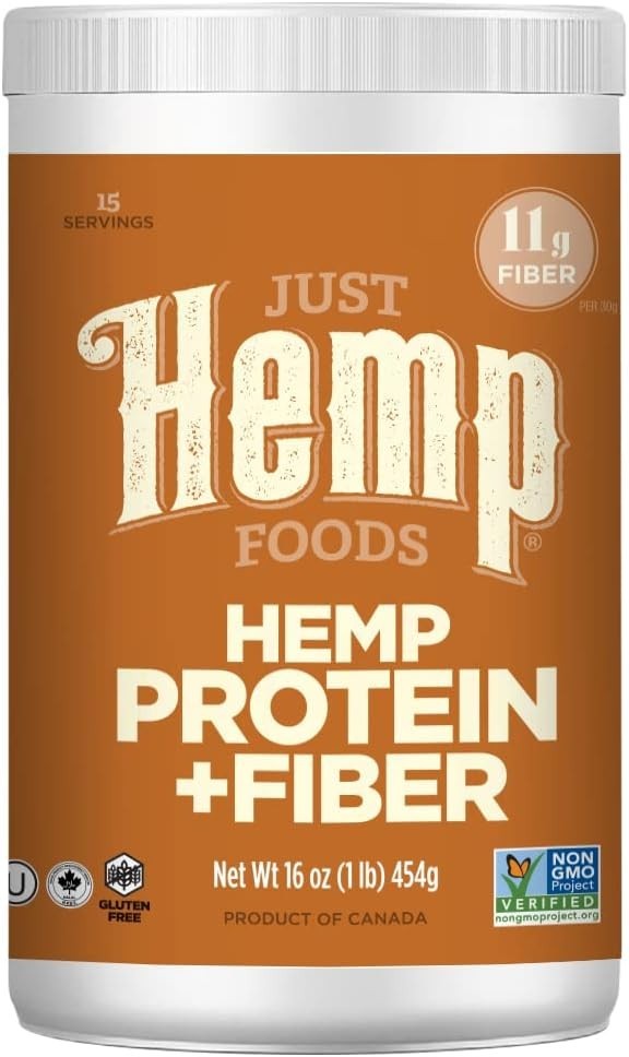 Just Hemp Foods Hemp Protein Powder Plus Fiber Non-GMO Verified with 11g of P