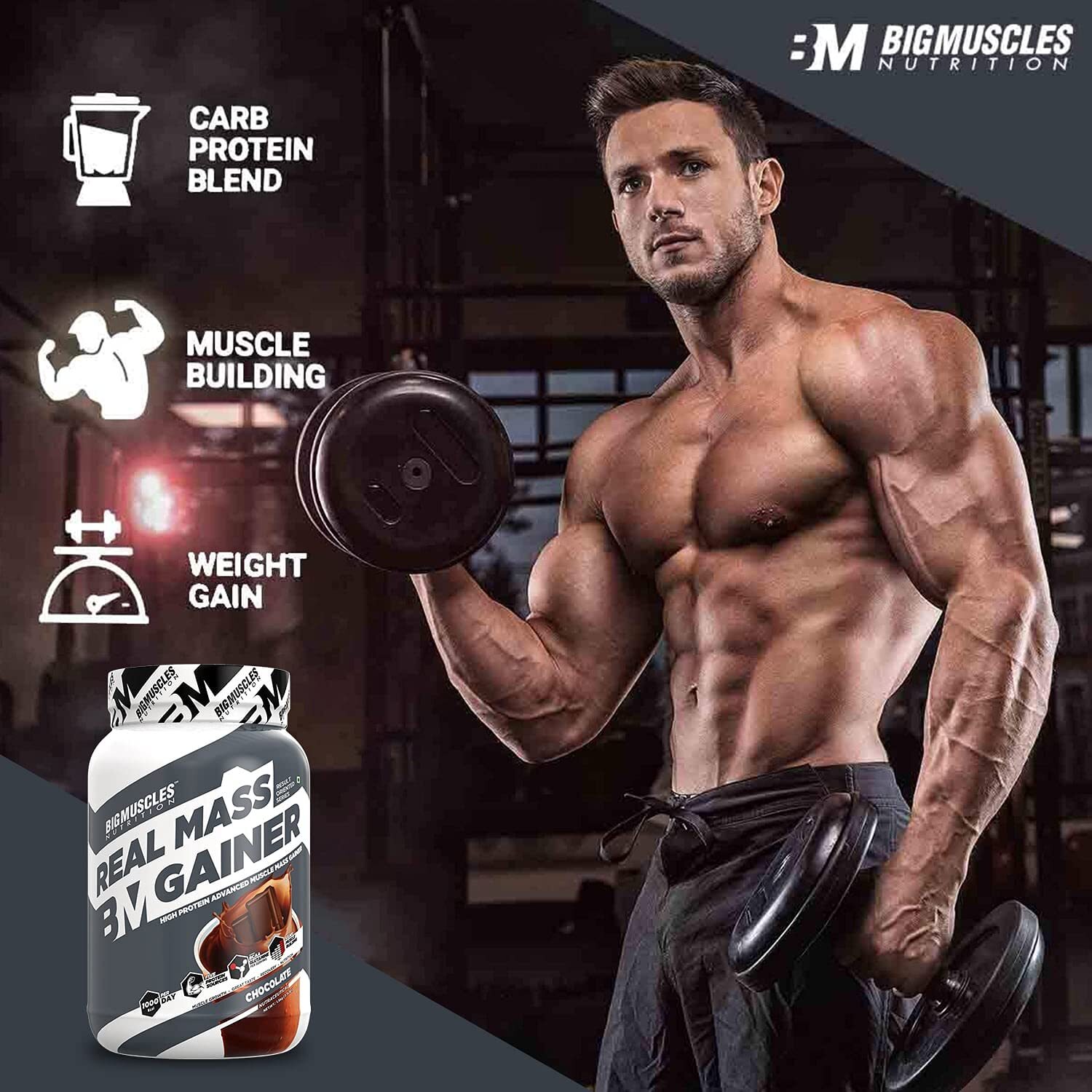 Bigmuscles Nutrition Real Mass Gainer Choose Size & Flavour