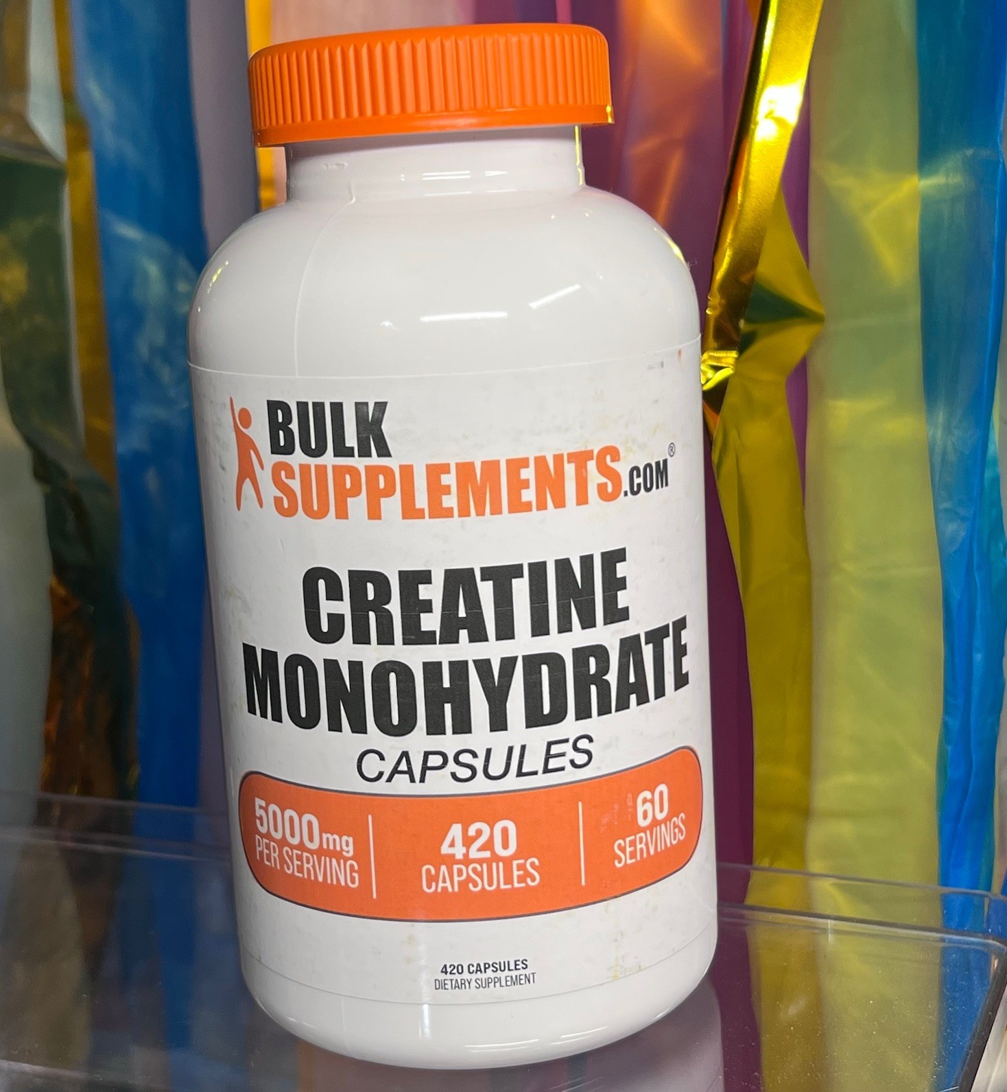 BulkSupplements Creatine Monohydrate Capsules 420 Count 5000mg Exp 7/31/27