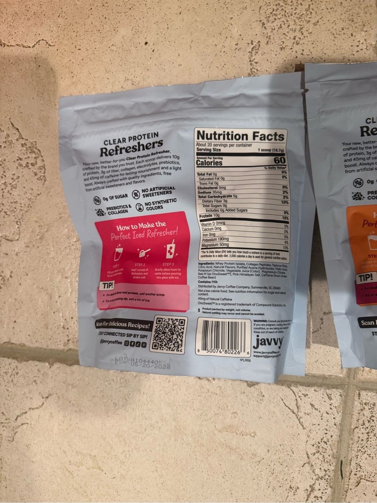 Clear Protein Refresher by Javvy trio flavors