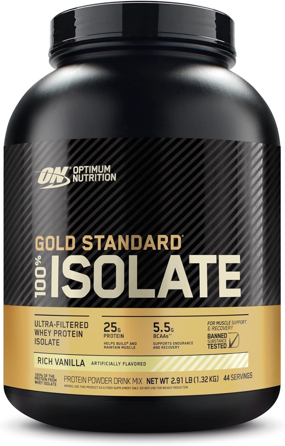 Nutrition Gold Standard 100% Isolate, Protein Powder, Rich Vanilla 3lbs