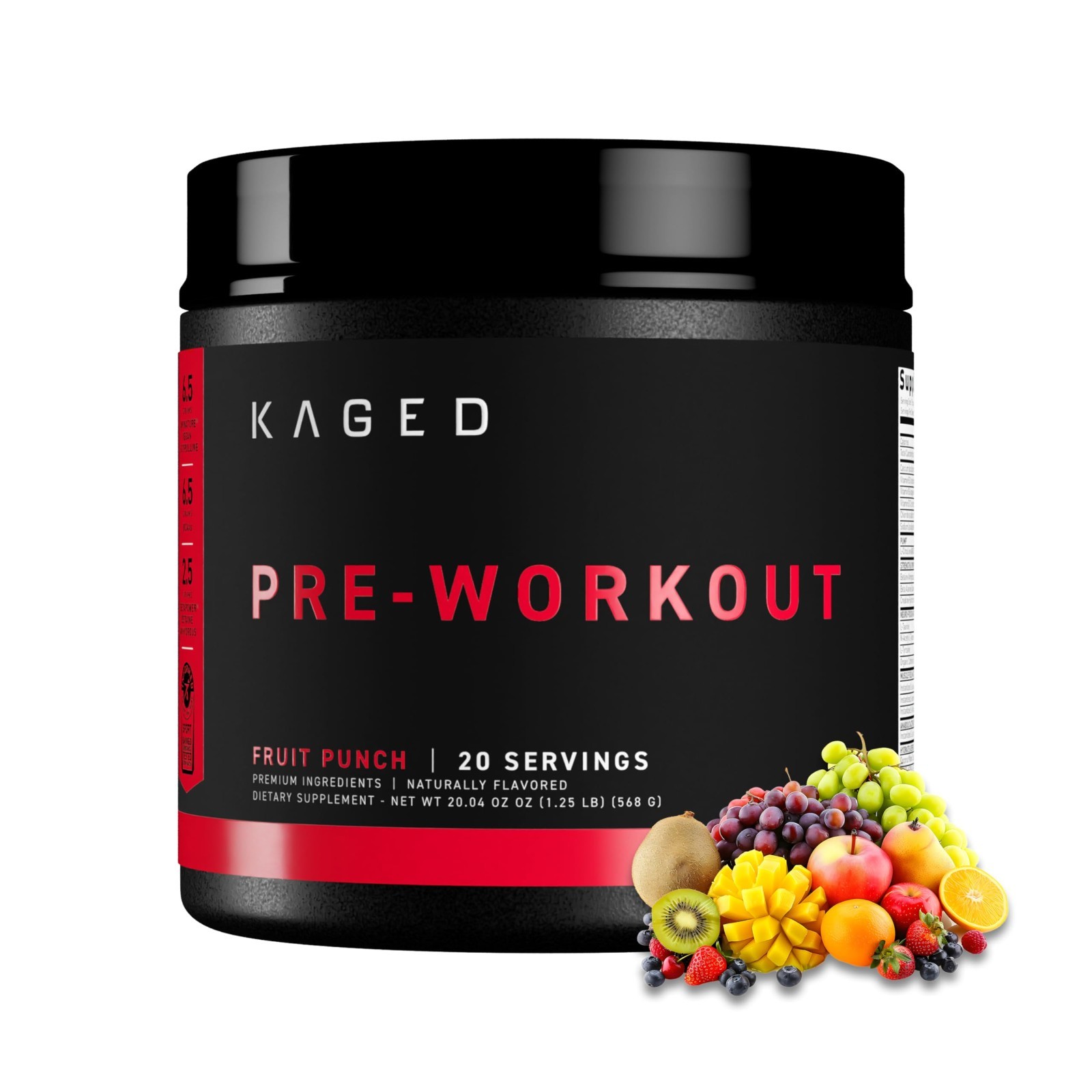 Fruit Punch Pre Workout Powder – Creatine, Beta Alanine, L-Citrulline, BCAAs, 27
