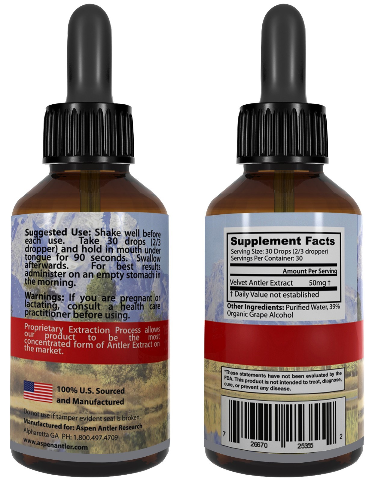 Deer Antler Velvet Extract IGF-1 Platinum 50mg 100% American Antler Velvet!