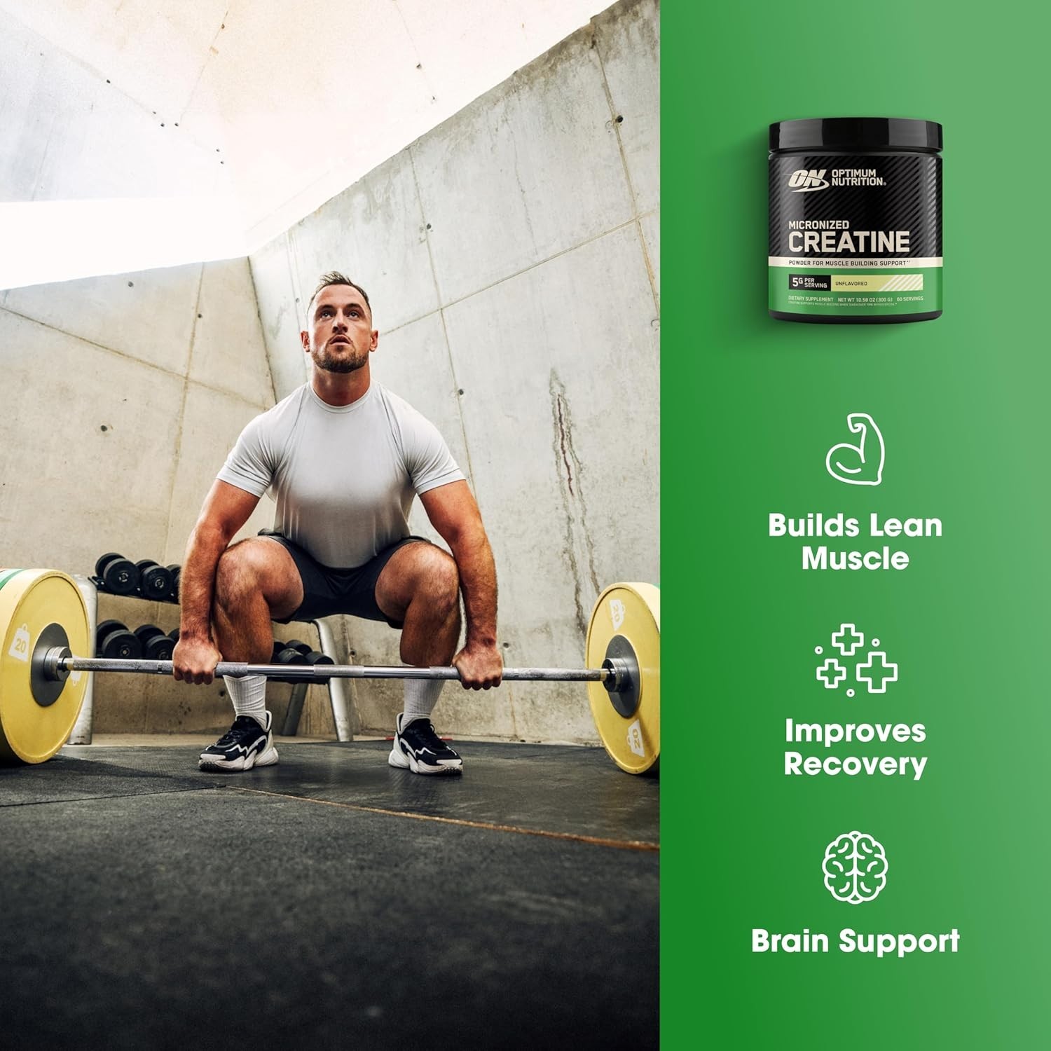 Optimum Nutrition creatine micronized creatine monohydrate power 5g per Serving,