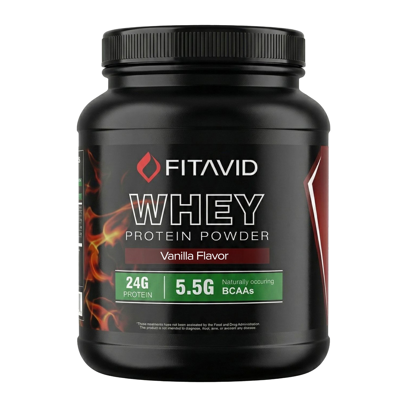 FITAVID Whey Protein Powder 2 lb Vanilla Chocolate Strawberry Fitness Shake