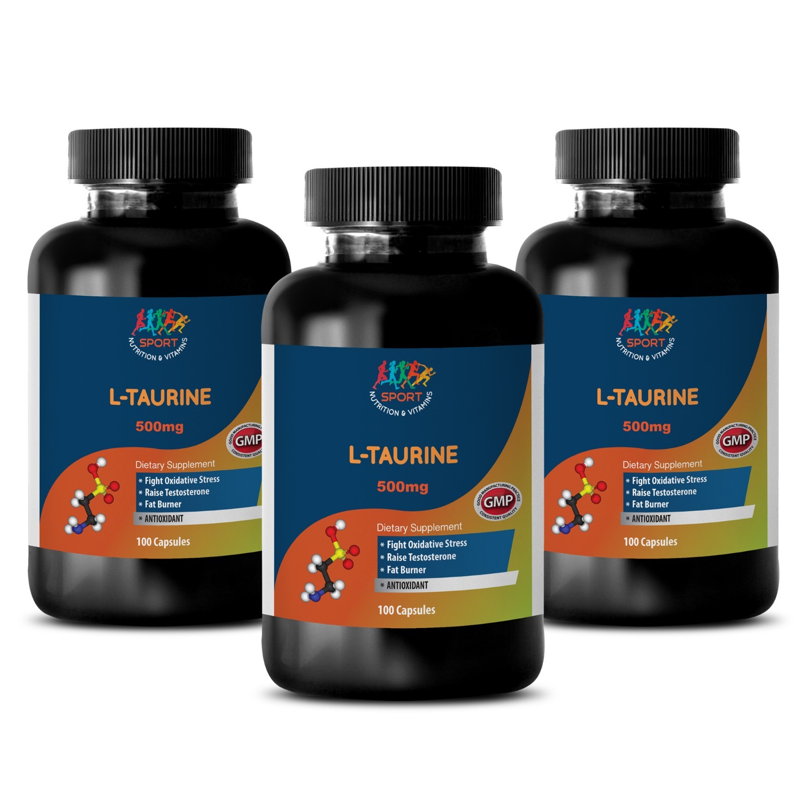 New L-Taurine 500mg (3 Bottles)