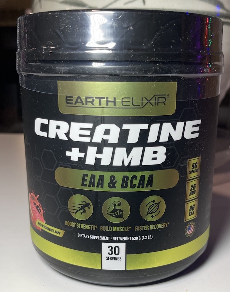 Earth Elixir Creatine + HMB EAA & BCAA Watermelon Powder 30 Servings NEW