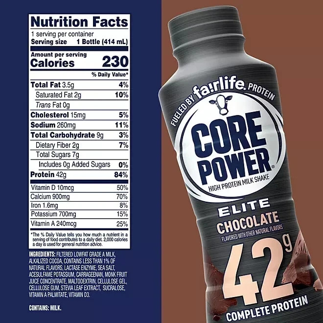 Fairlife Core Power Elite 42g Protein Shake, Chocolate (14 fl. oz., 10 pk.)
