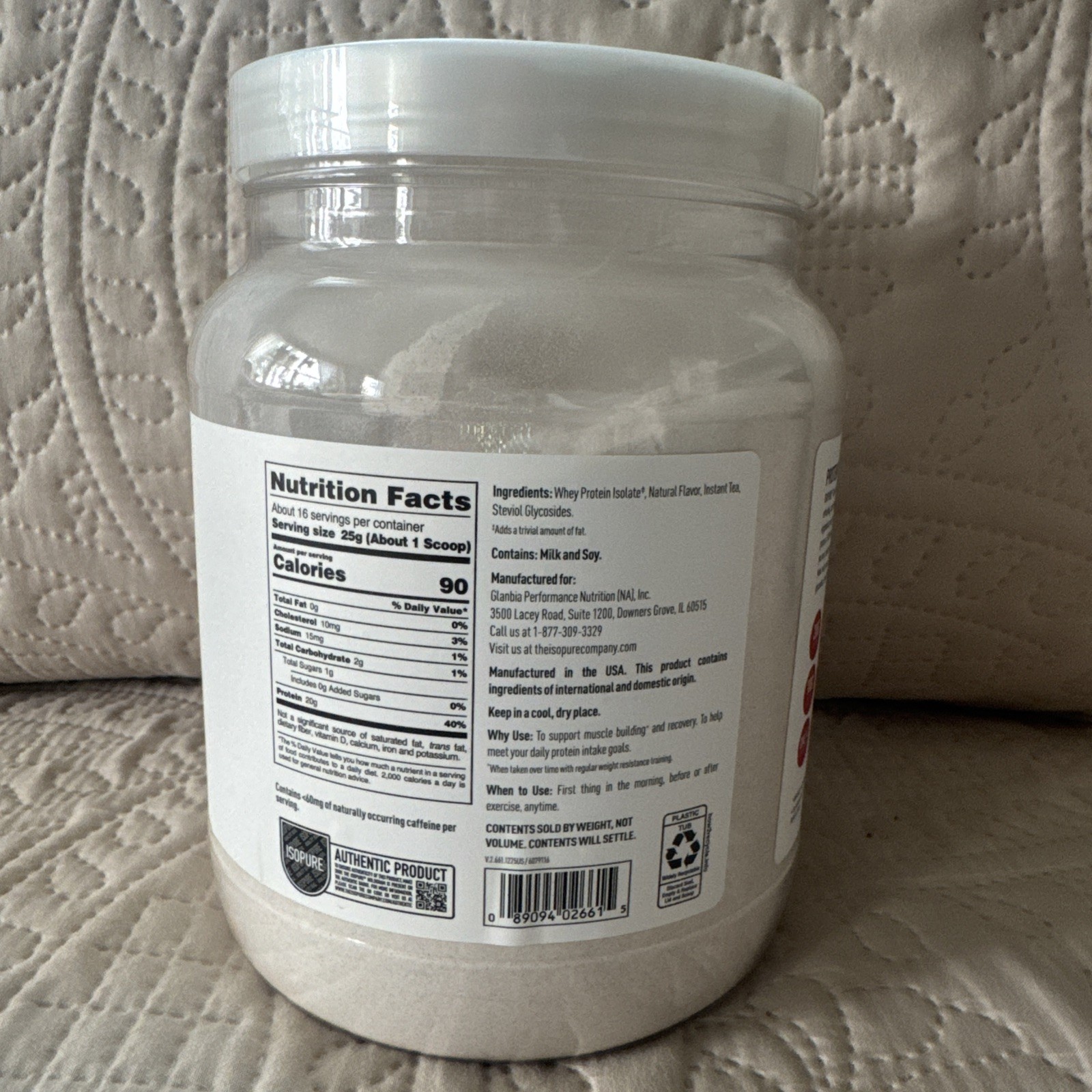Isopure Clear Low Carb Whey Protein Isolate Raspberry Island Tea 14.1 oz NEW