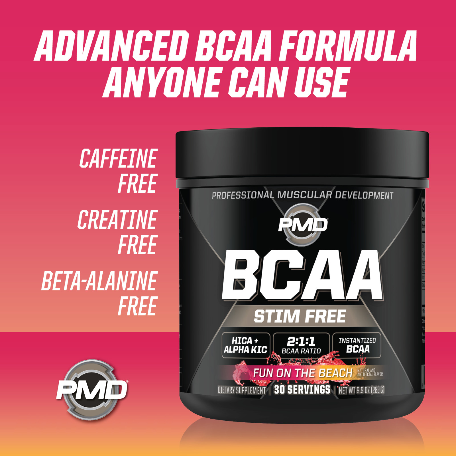 PMD BCAA’s Stim-Free for Performance & Recovery – Fun on the Beach (30 Serve)