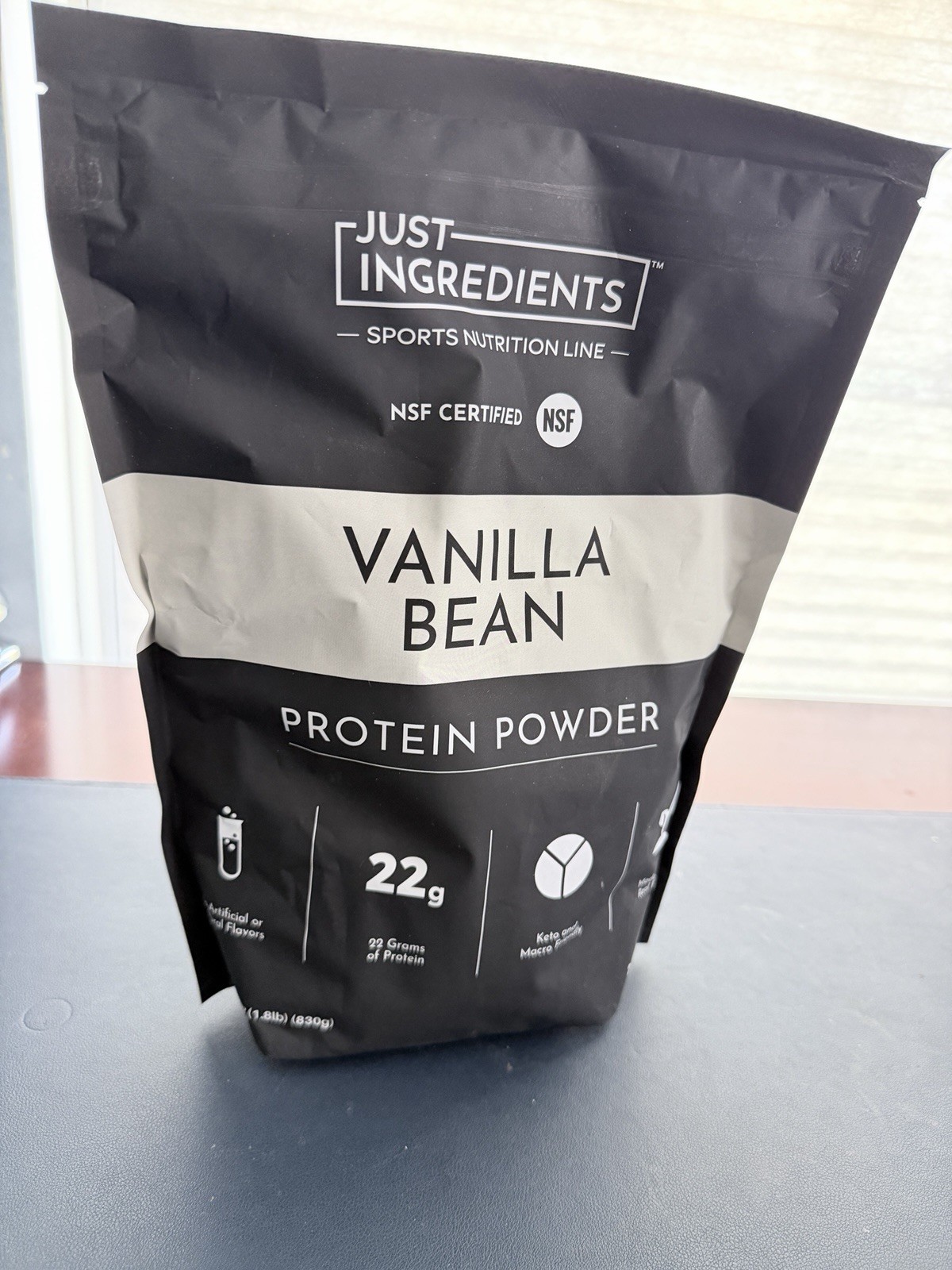 Just Ingredients Vanilla Bean Protein Powder Keto Friendly NSF Certified 1.8 lb