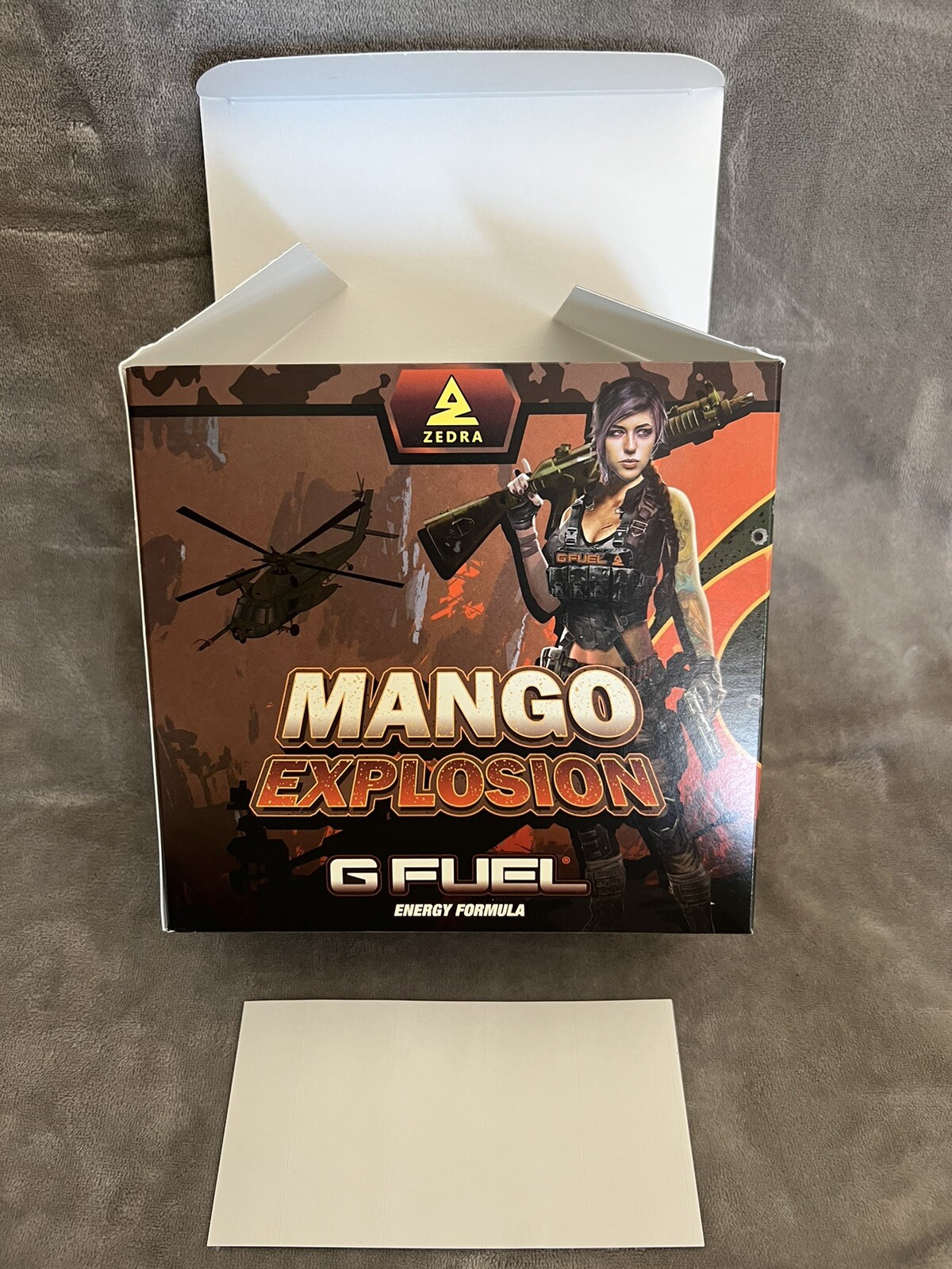 G Fuel Mango Explosion Gfuel Box ZEDRA Shaker, Sticker, Empty Tub READ