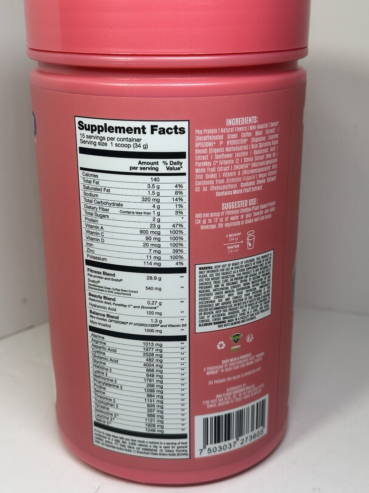 Fitmingo Vegan Protein Powder with Inositol, Collagen Boosters 1.12LB Blueberry
