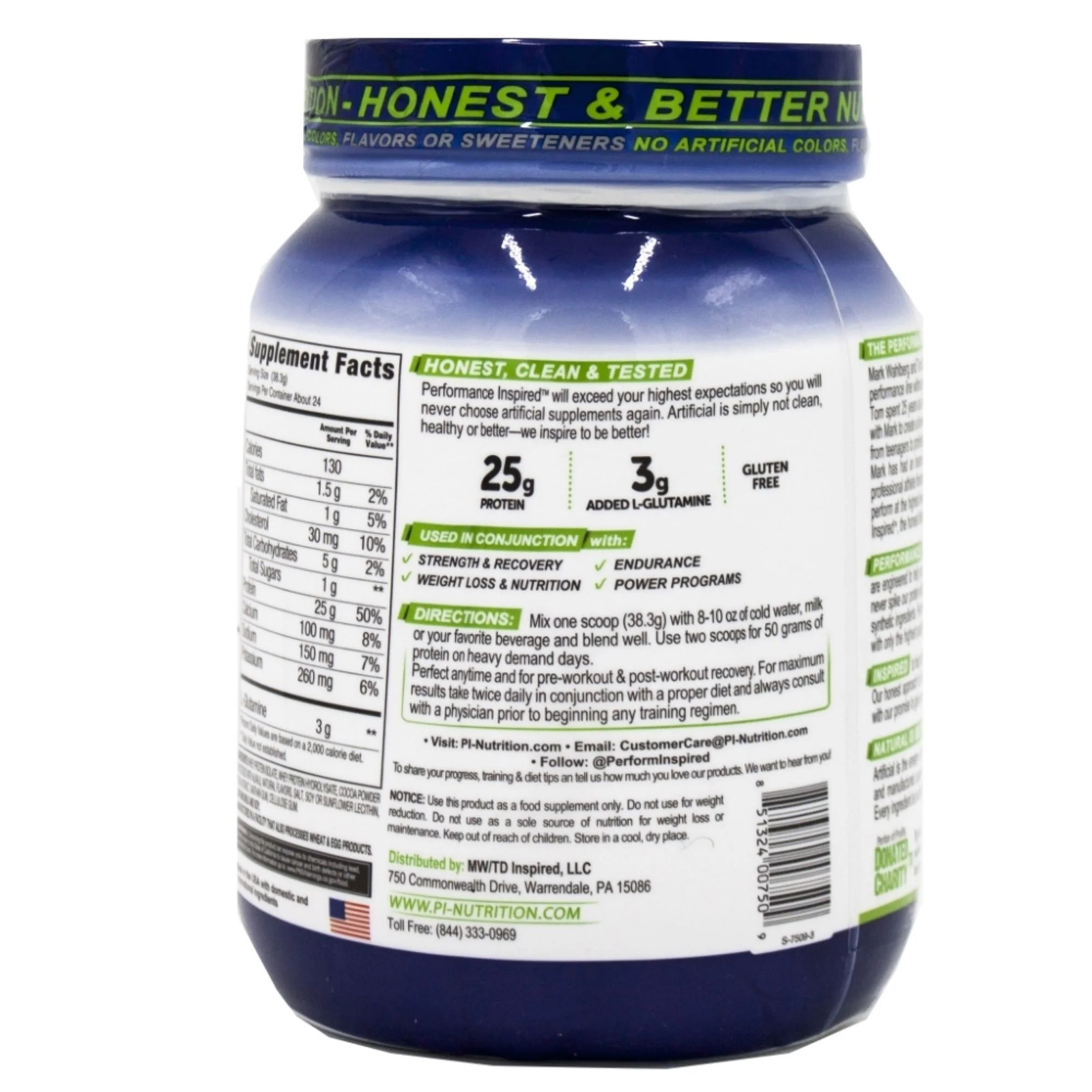 Nutrition – Isolate Whey Protein Powder – All Natural – 25G – L-Glutamine – Cont