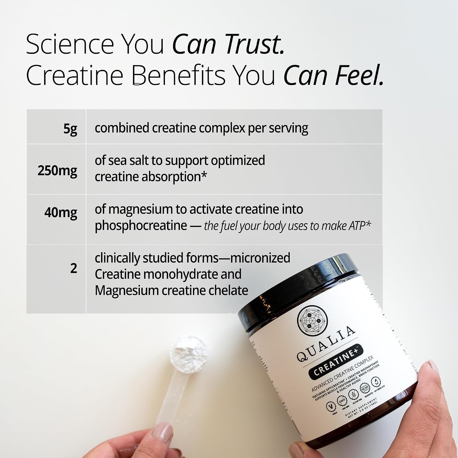 Qualia Creatine + Advanced Creatine Complex, 5.6 oz magnesium new 3/2028