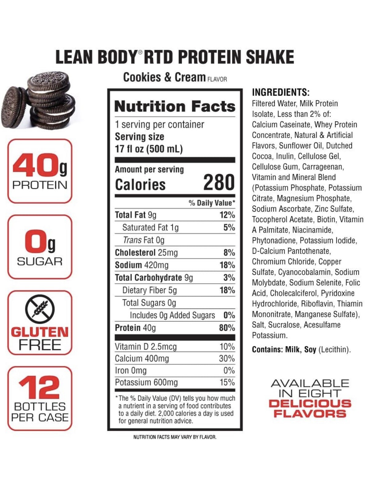 Labrada LEAN BODY Ready-To-Drink RTD Protein Shake 17 oz – 12 PACK