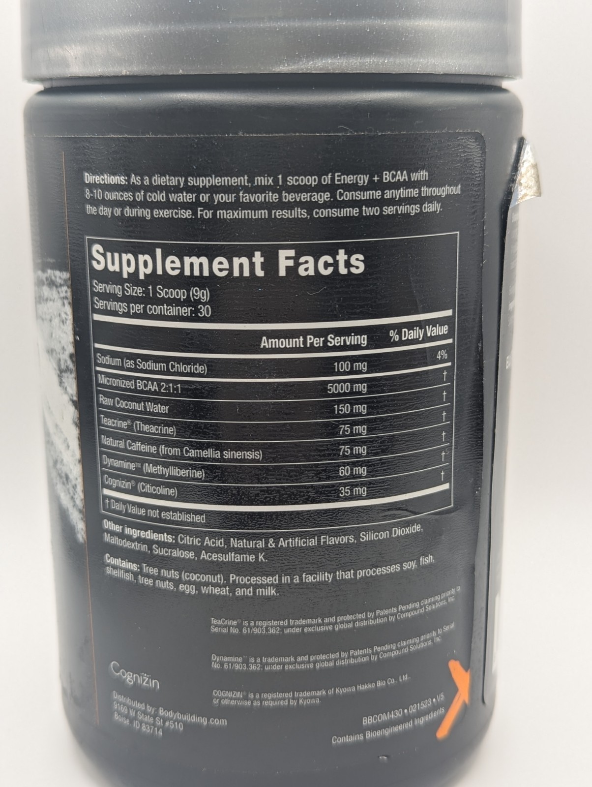 Elite Energy + BCAA Body Building Blue Slushie Flavor 270g