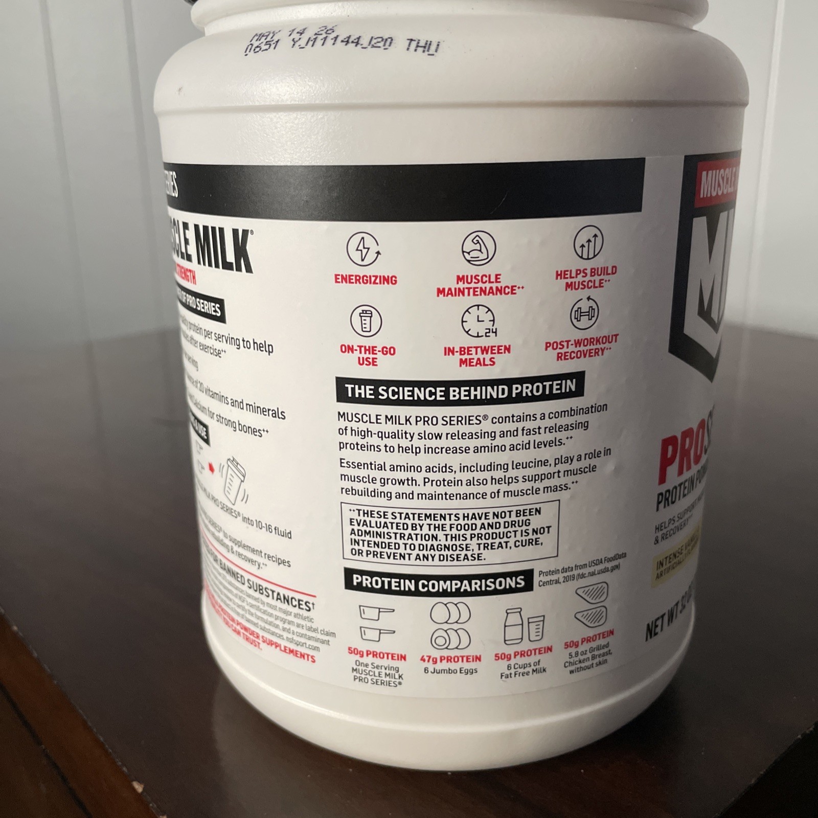 Muscle Milk Pro Series Protein Powder Intense Vanilla 32oz 907g