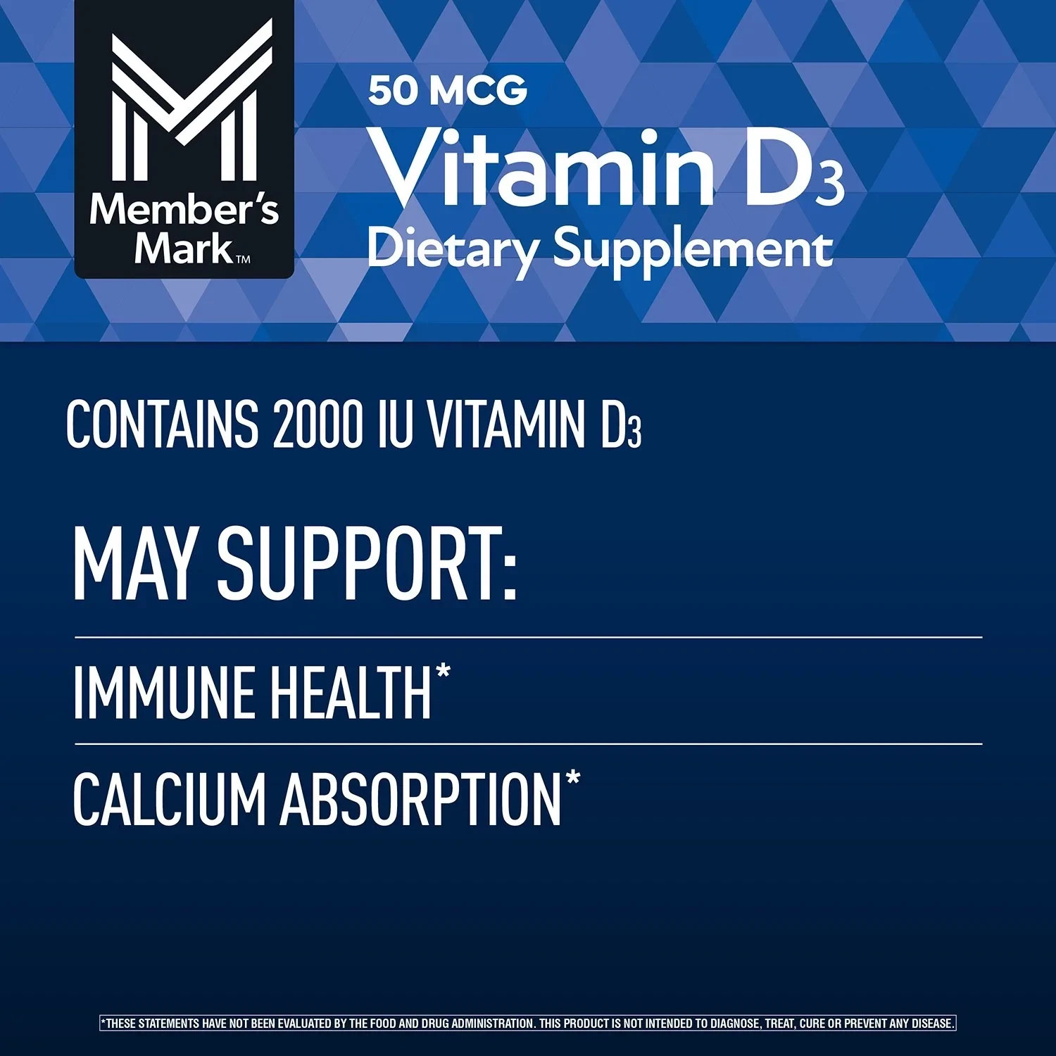 Member’s Mark Vitamin D3, 50 mcg, Dietary Supplement ( 400 ct ) Choose Your Pac