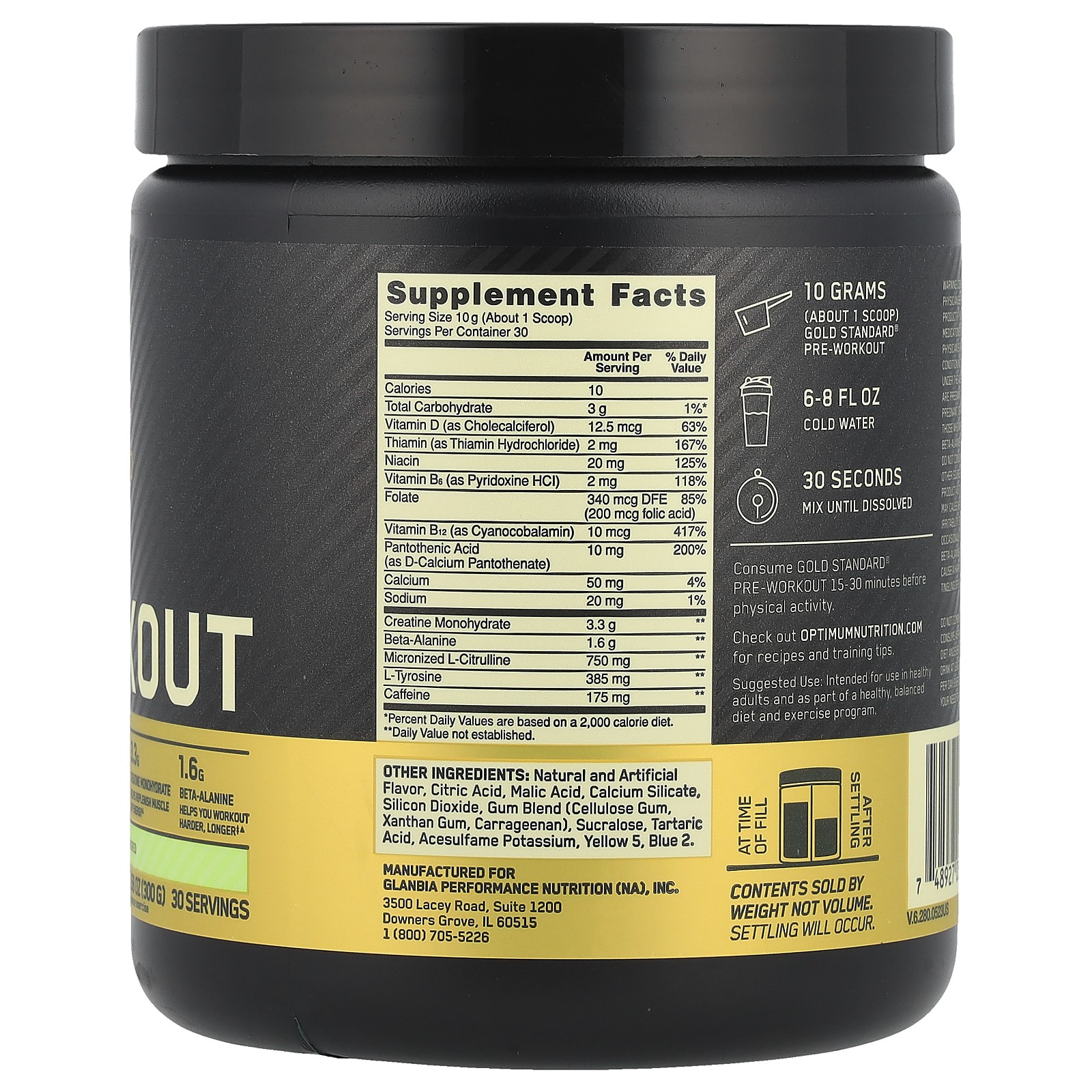 Gold Standard Pre-Workout, Green Apple, 10.58 oz (300 g)