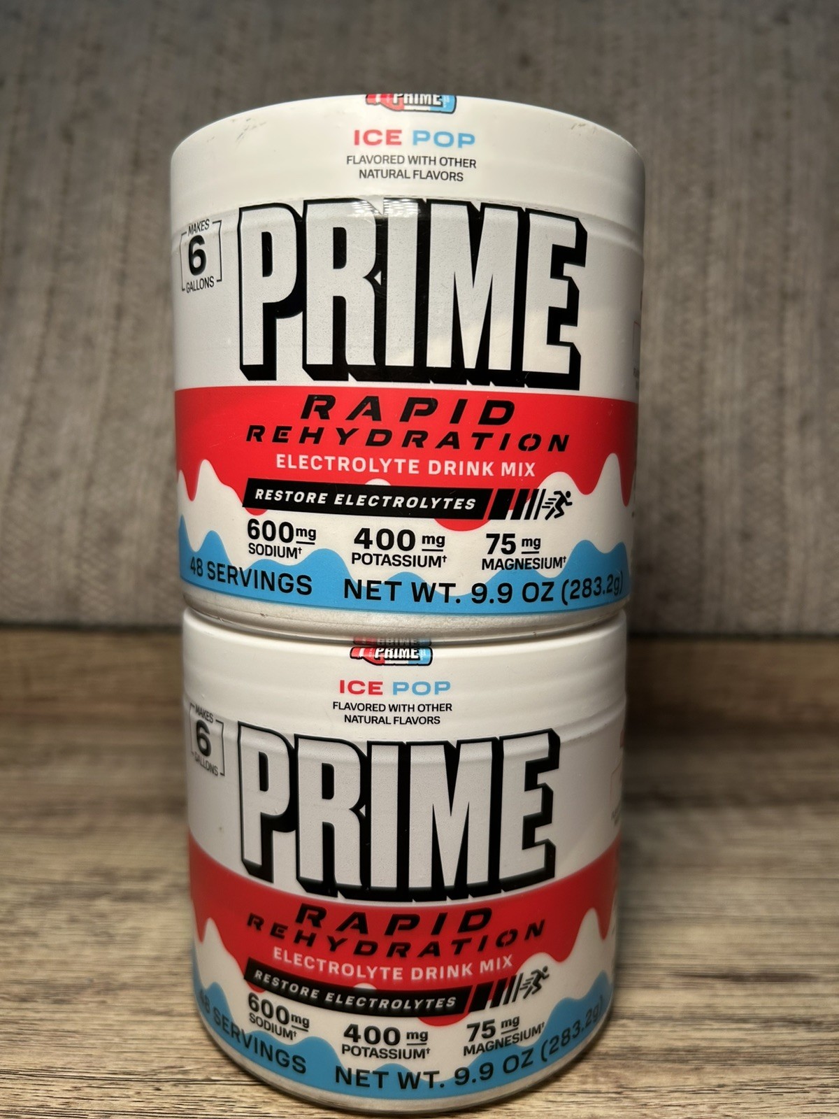 Prime Rapid Rehydration Electrolyte Powder Ice Pop 9.9oz Exp 2/28 2 Pack!