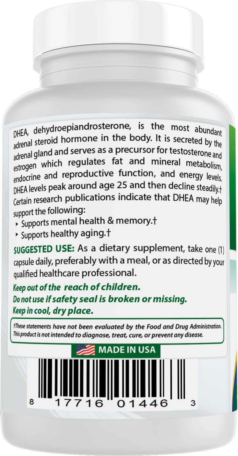DHEA 100mg Supplement 60 Capsules – Supports Balanced Hormone Levels for Men & W