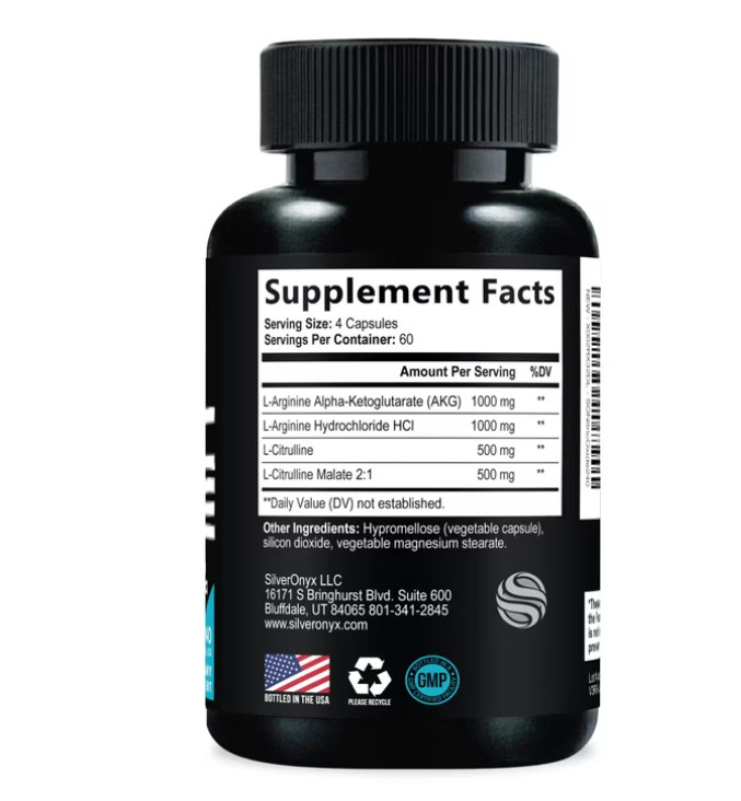 Nitric Oxide Booster 3X Strength L-Arginine Citrulline Alanine Caps