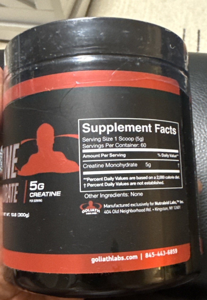 Goliath Labs 100% Creatine Monohydrate 60 Servings Net Wt. 300g – Brand New