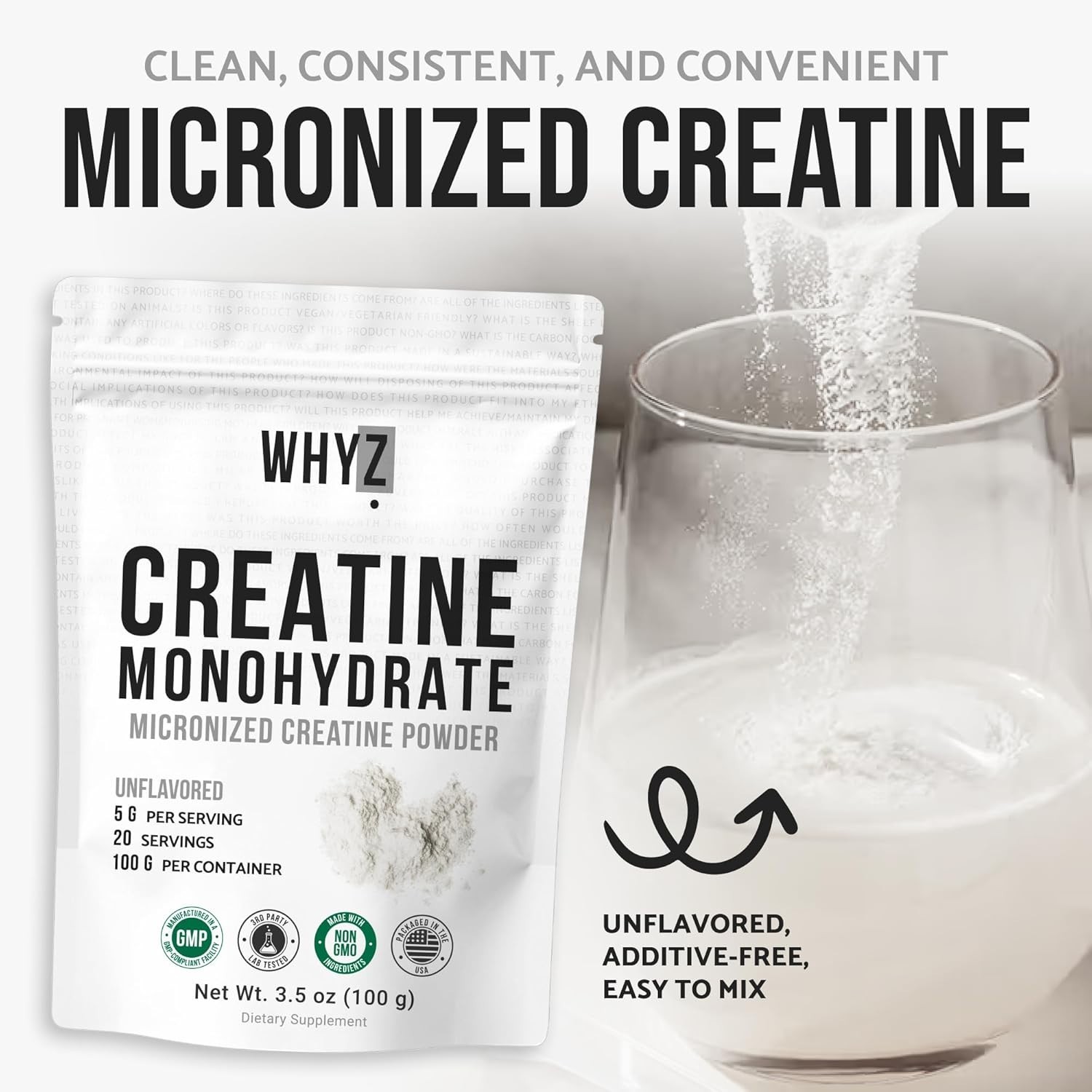 3.5oz Unflavored Micronized Creatine Powder – Boost Strength & Recovery for All