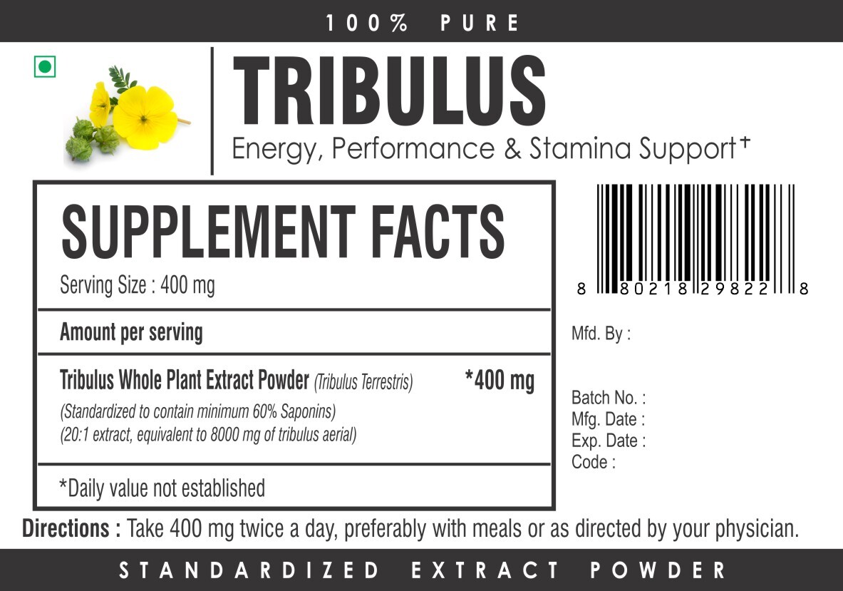 Strong Tribulus Terrestris Extract Powder 60% Saponins Muscle Booster 100g