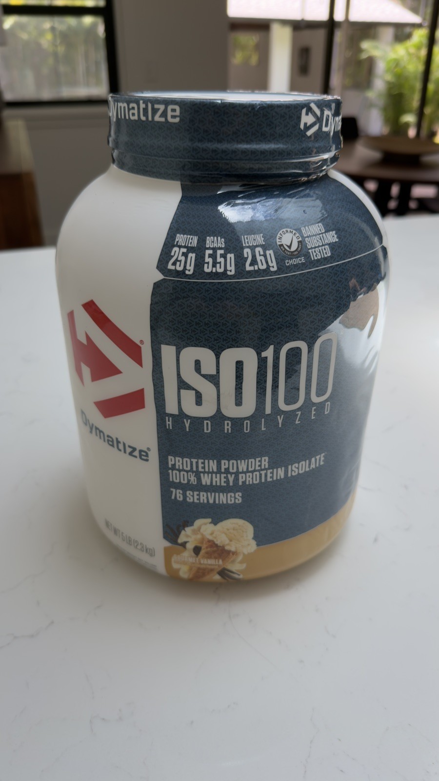 Dymatize ISO 100 Whey Protein Powder 5 Pound (Pack 1), White