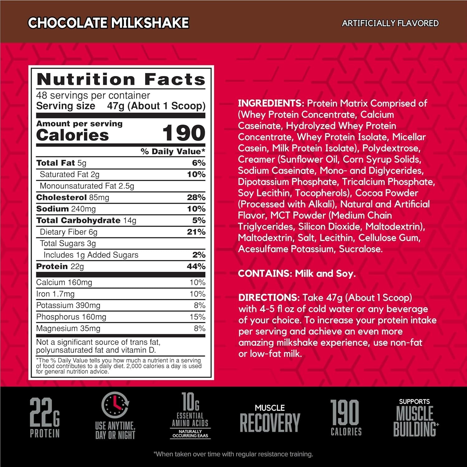 Ultra- SYNTHA-6 Whey Protein – 22g Protein, Gluten Free, 48 Servings