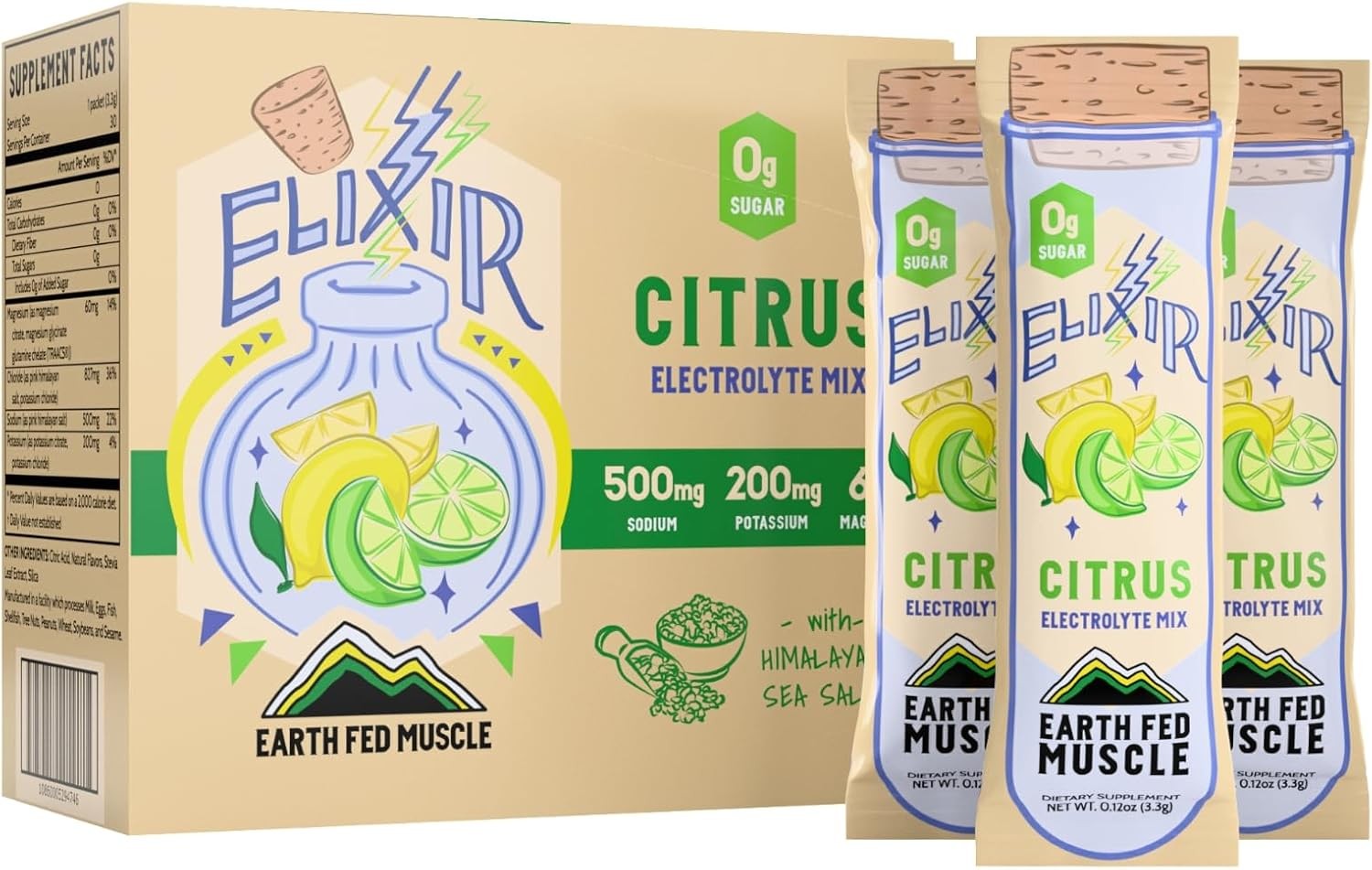 Earth Fed Muscle Elixir Citrus Electrolytes Powder 3.49 Ounce (Pack of 1)