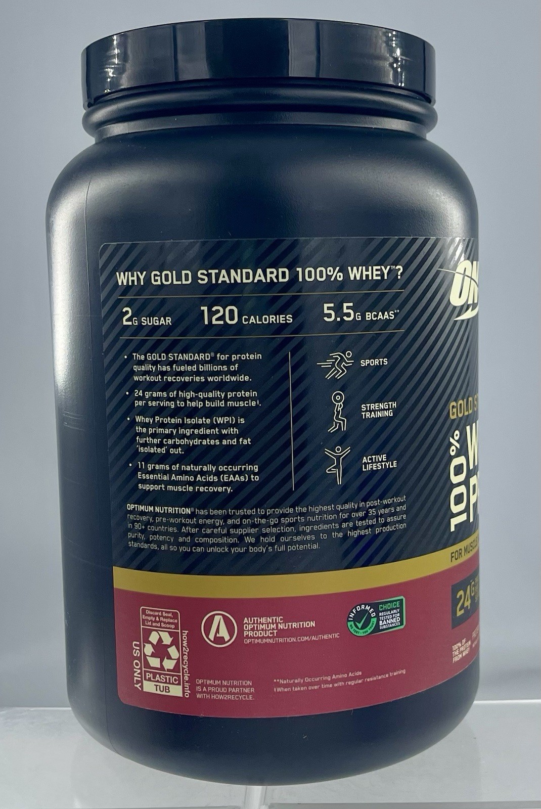 Lot of 2 ON Gold Standard 100% Whey Protein Strawberries & Cream 1.5 lb Exp 08/2