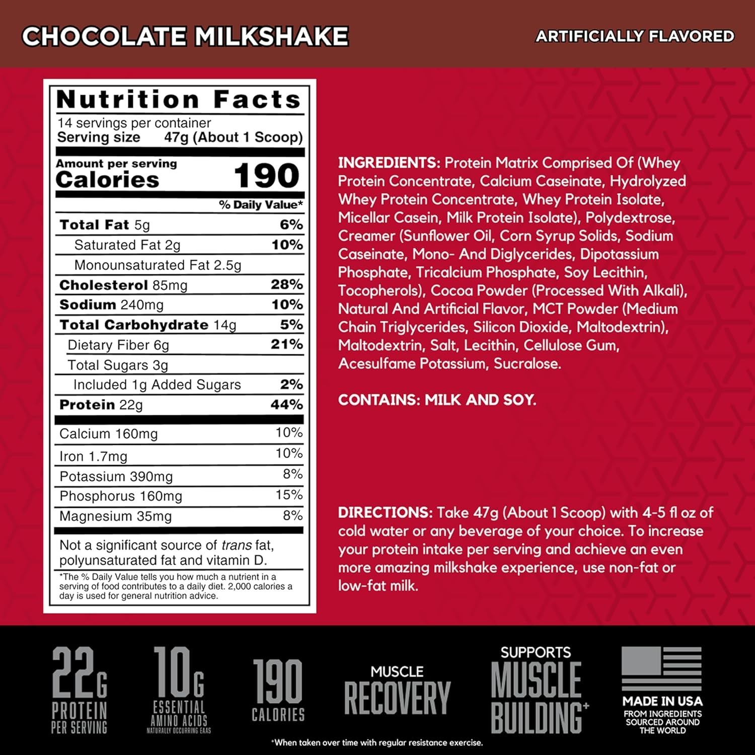 SYNTHA-6 Protein Powder – 22g Protein, 6g Fiber, Anytime Muscle Recovery