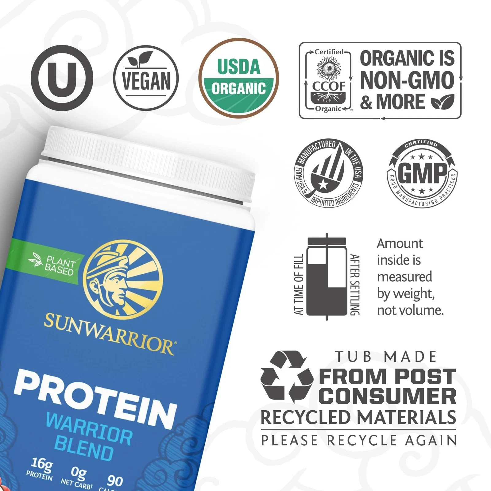 Vegan Protein Powder with BCAA | Organic Hemp Seed Protein Gluten Free Non-GM…
