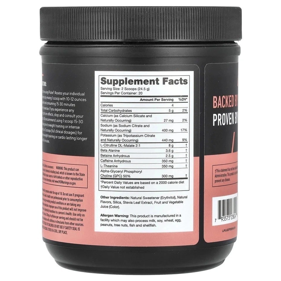 Legion Pulse Pre-Workout without Caffeine-Fruit Punch-20 sev-EXP 2028+ | 2 packs