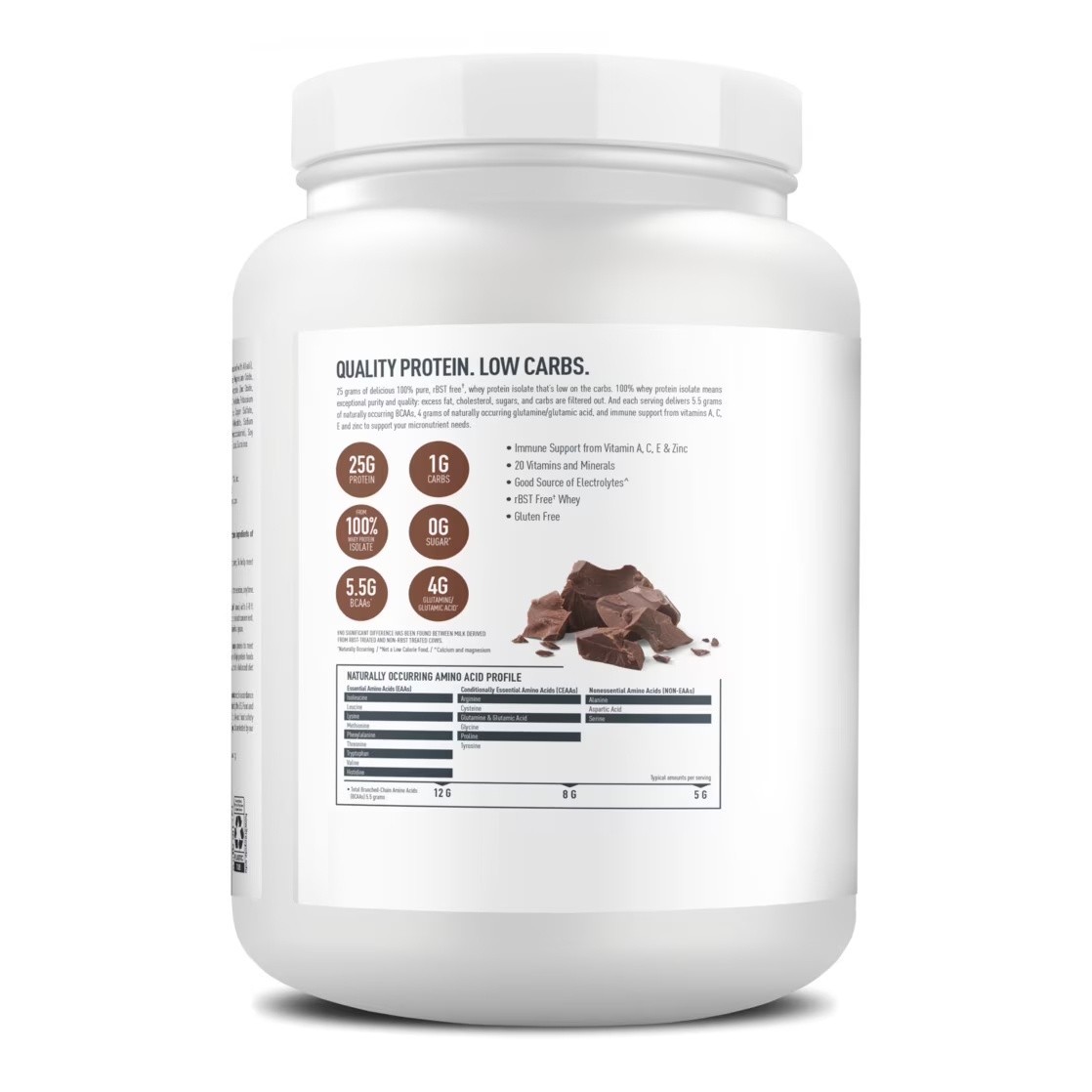 Isopure Low Carb 100% Whey Protein Isolate Chocolate Protein Powder, 25g, 14 Ser