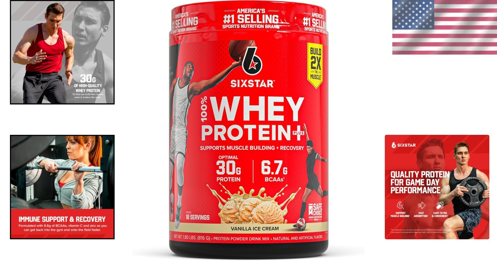 SIXSTAR Whey Isolate Protein Powder – 18 Servings of Vanilla Cream Delight