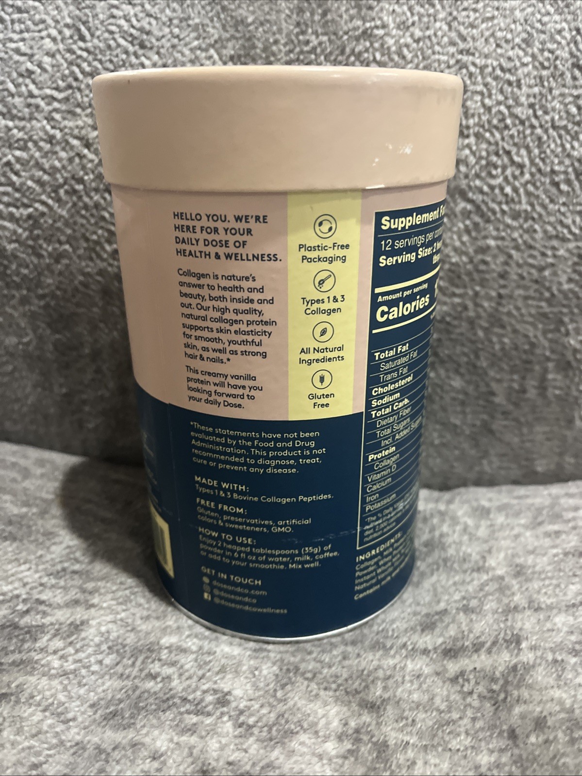 Dose & Co. Collagen Protein Powder Vanilla 420g 14.8 oz